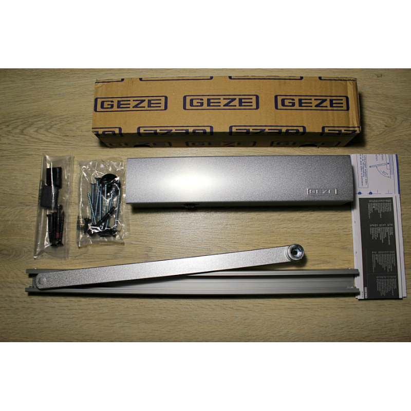 Дверний доводчик GEZE TS 5000 з ковзної шиною, срібний