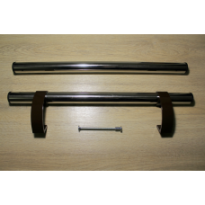 Ручка офісна дверна Труба нержавіюча + коричневий кронштейн, 500мм, комплект