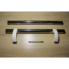 Ручка офісна дверна “Труба“ нержавійка + білий кронштейн, 500мм, комплект