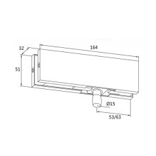 Фітинг верхній PT30 DORMA universal light для скляних дверей