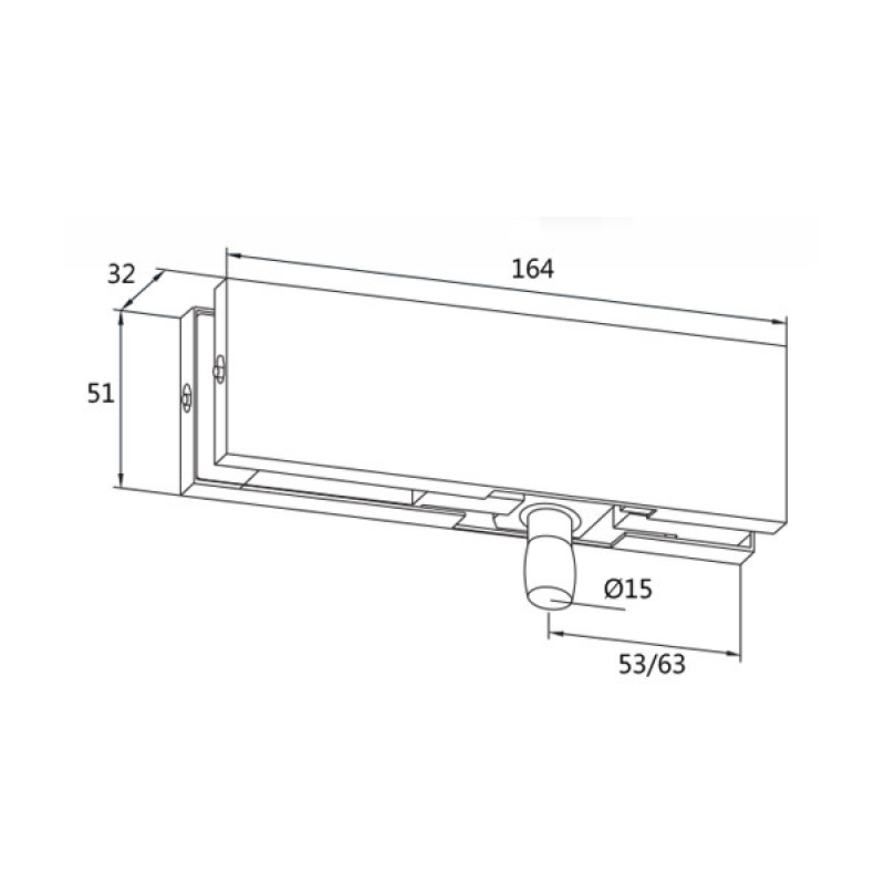 Фітинг верхній PT30 DORMA universal light для скляних дверей