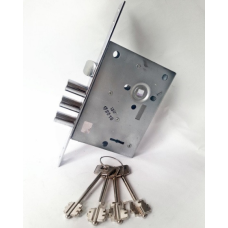 Замок врізний сувальний Kale 442 L, 5 ключів, хром, без відповідної планки