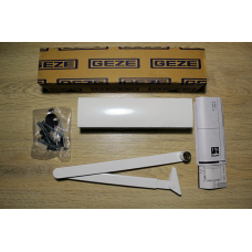 Доводчик дверний GEZE TS 2000  NV BC з тягою, білий (сила 2/3/4)