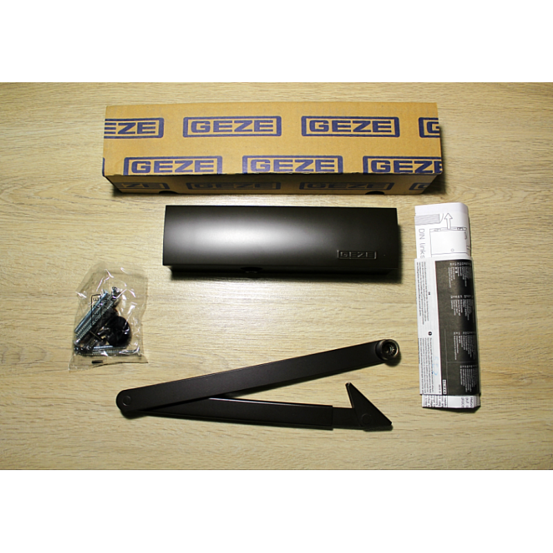 Дверний доводчик GEZE TS 2000 V BC з тягою, коричневий (сила 2/4/5)
