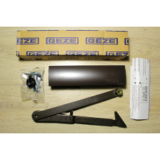 Дверний доводчик GEZE TS 2000 V ВС + тяга з фіксацією, коричневий