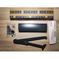 Дверний доводчик GEZE TS 2000 NV BC + тяга з фіксацією, колір чорний (сила 2/3/4)