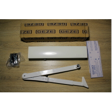 Дверний доводчик GEZE TS 4000 з тягою з фіксацією, білий