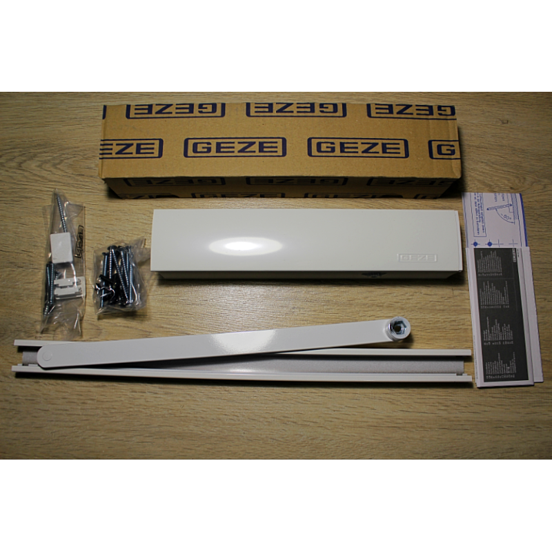 Дверний доводчик GEZE TS 5000 з ковзної шиною, білий