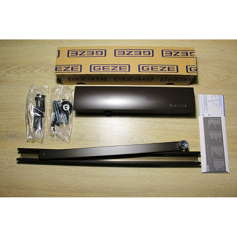 Дверний доводчик GEZE TS 5000 з ковзною шиною + фіксація, чорний