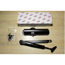 Дотягувач дверний Dorma TS68 з тягою з фіксацією у відкритому положенні, коричневий