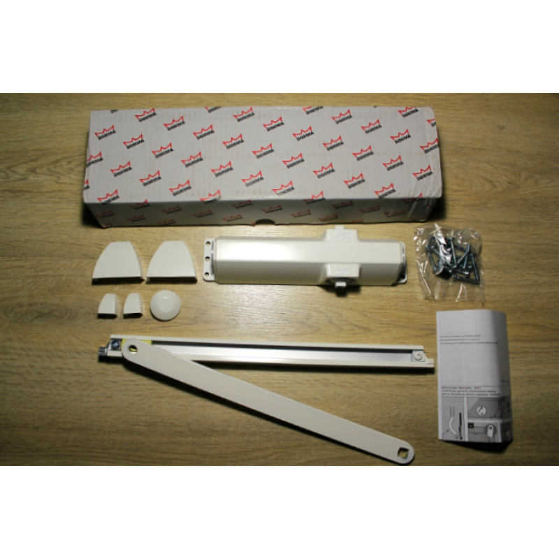 Дотягувач дверний Dorma TS 90 Impulse (Імпульс), EN3-4 з ковзною шиною, білий