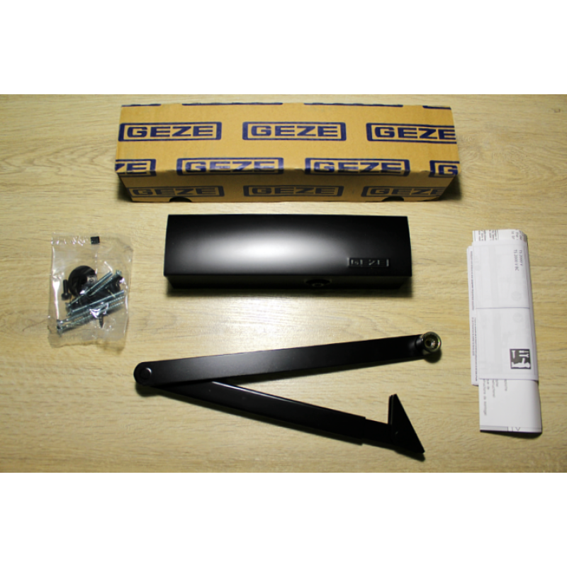 Дверний доводчик GEZE TS 2000 NV BC з тягою, колір чорний (сила 2/3/4)