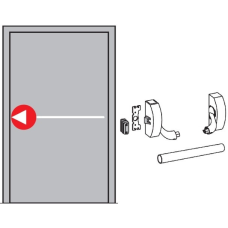 Антипаніка Dorma PHA 2000 з 1-точковим замиканням + зовнішня ручка (к-т накладний з замиканням в бік)